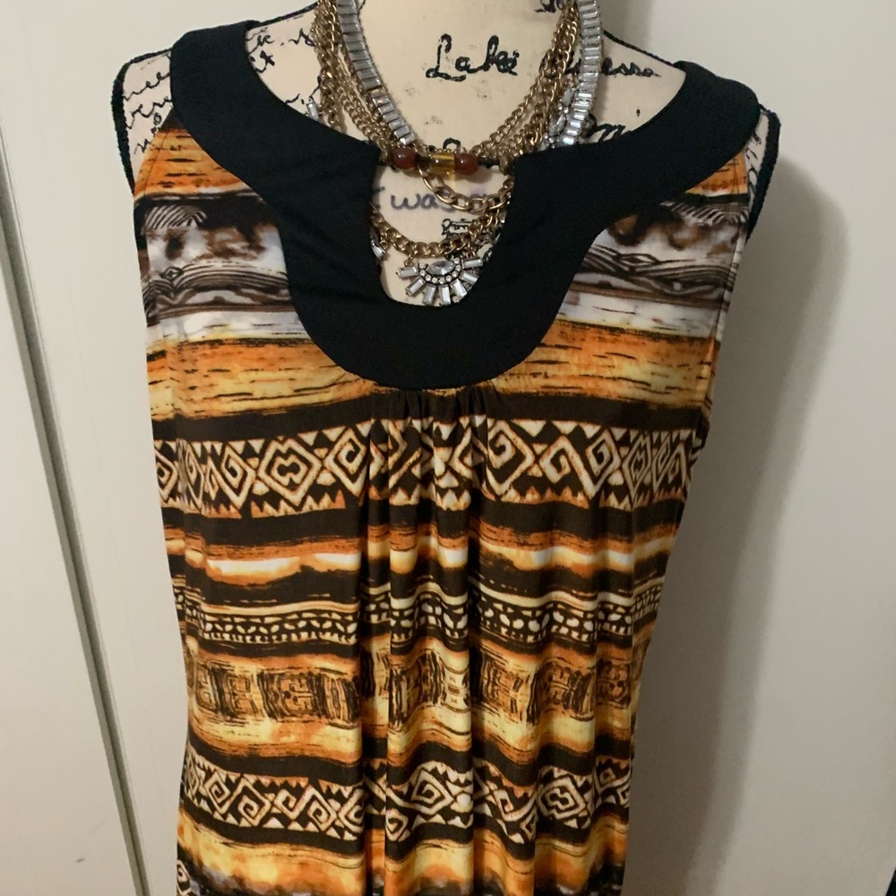 Mlle Gabrielle tribal print mermaid dress